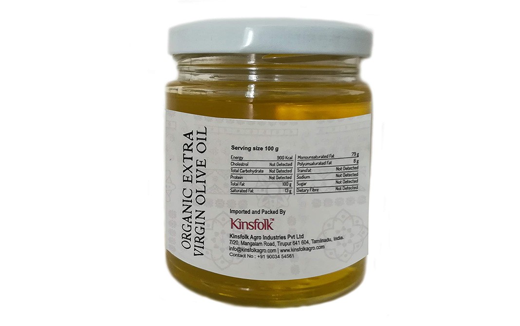 Kinsfolk Organic Extra Virgin Olive Oil   Glass Jar  175 millilitre